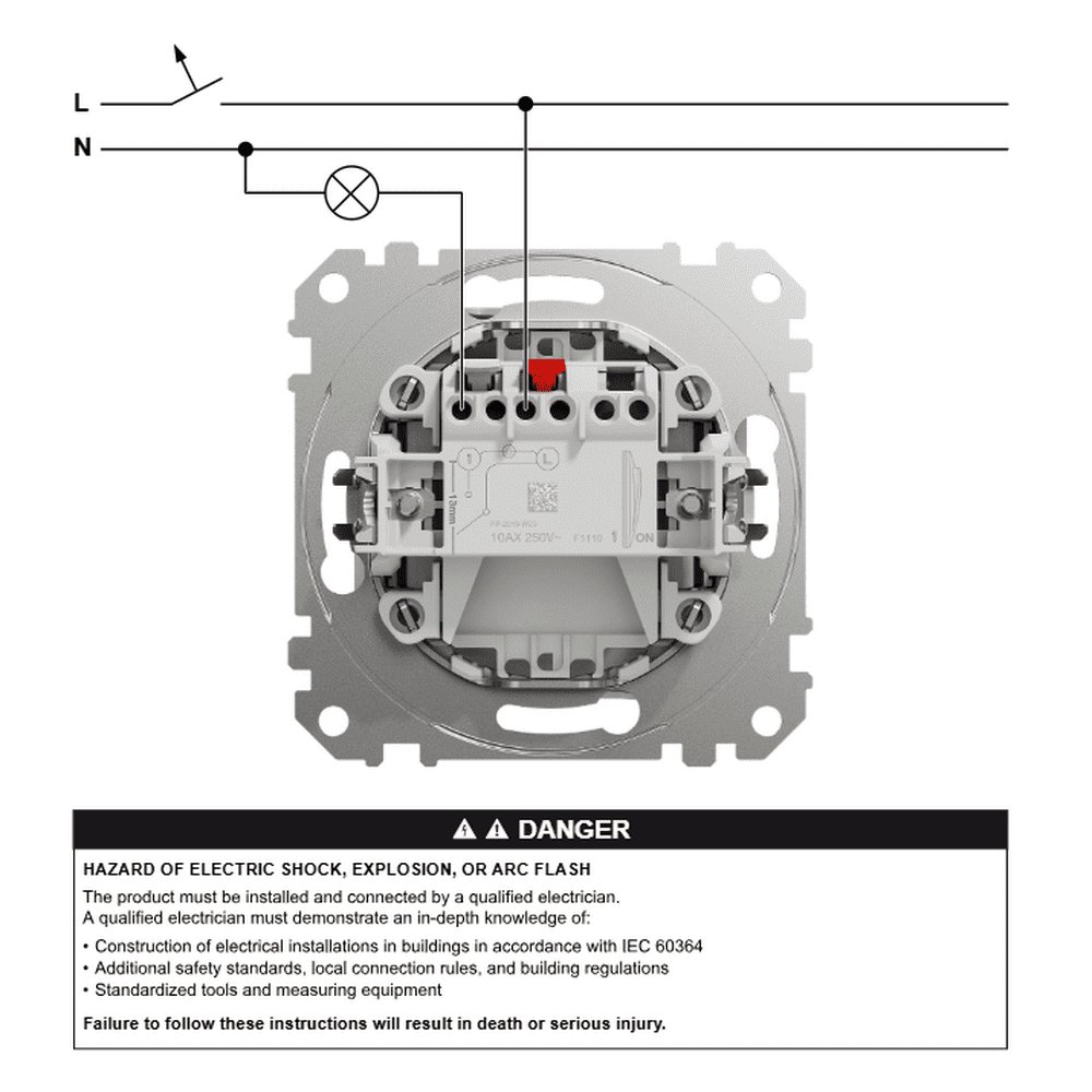 Вимикач Schneider Sedna Design чорний 1кл з підсвіткою ( SDD114101L )